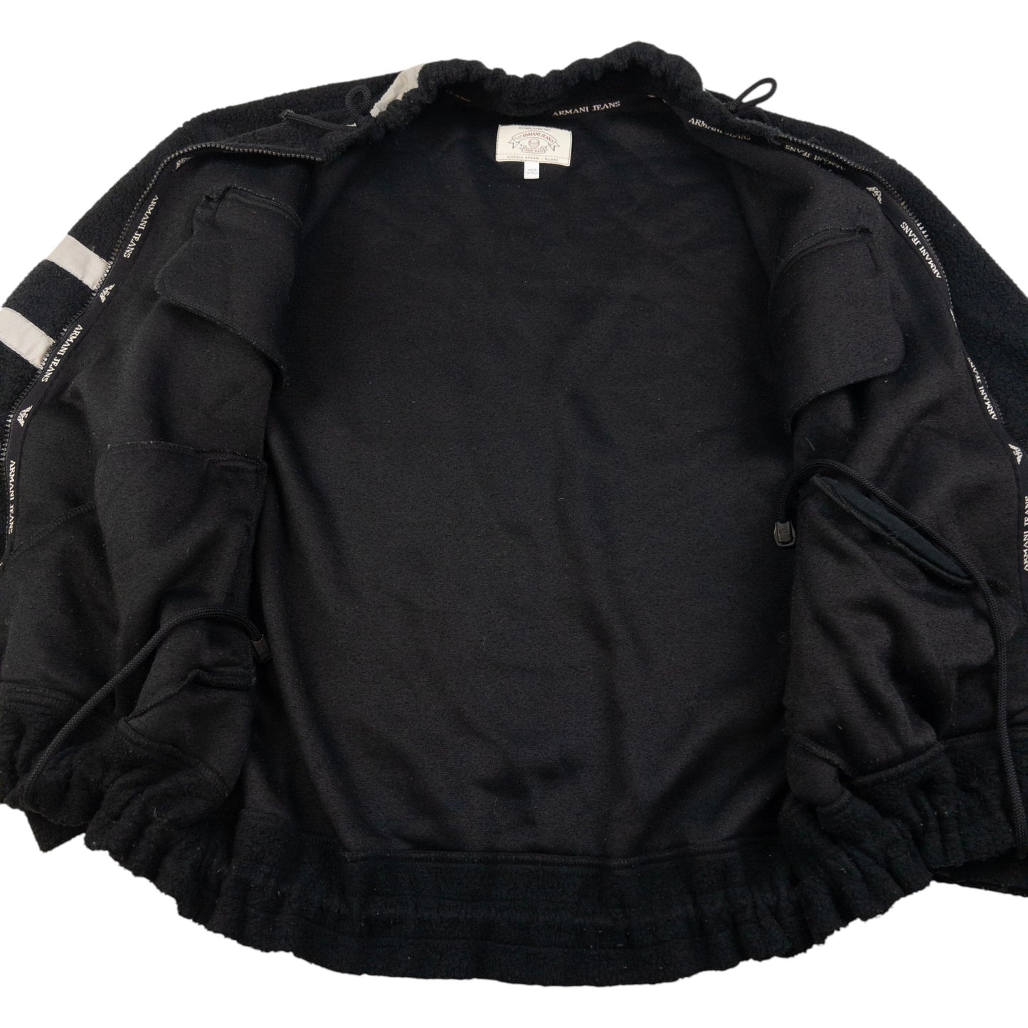Vintage Armani Jeans Zip Up Fleece Jacket Size XL