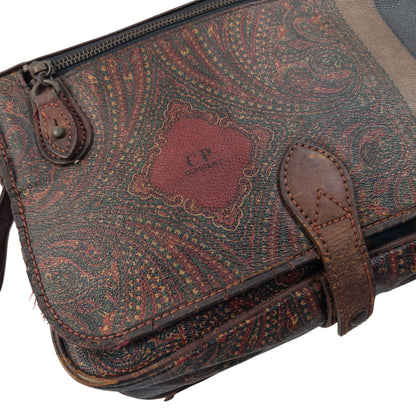 Vintage 80s CP Company Leather Paisley Crossbody Bag
