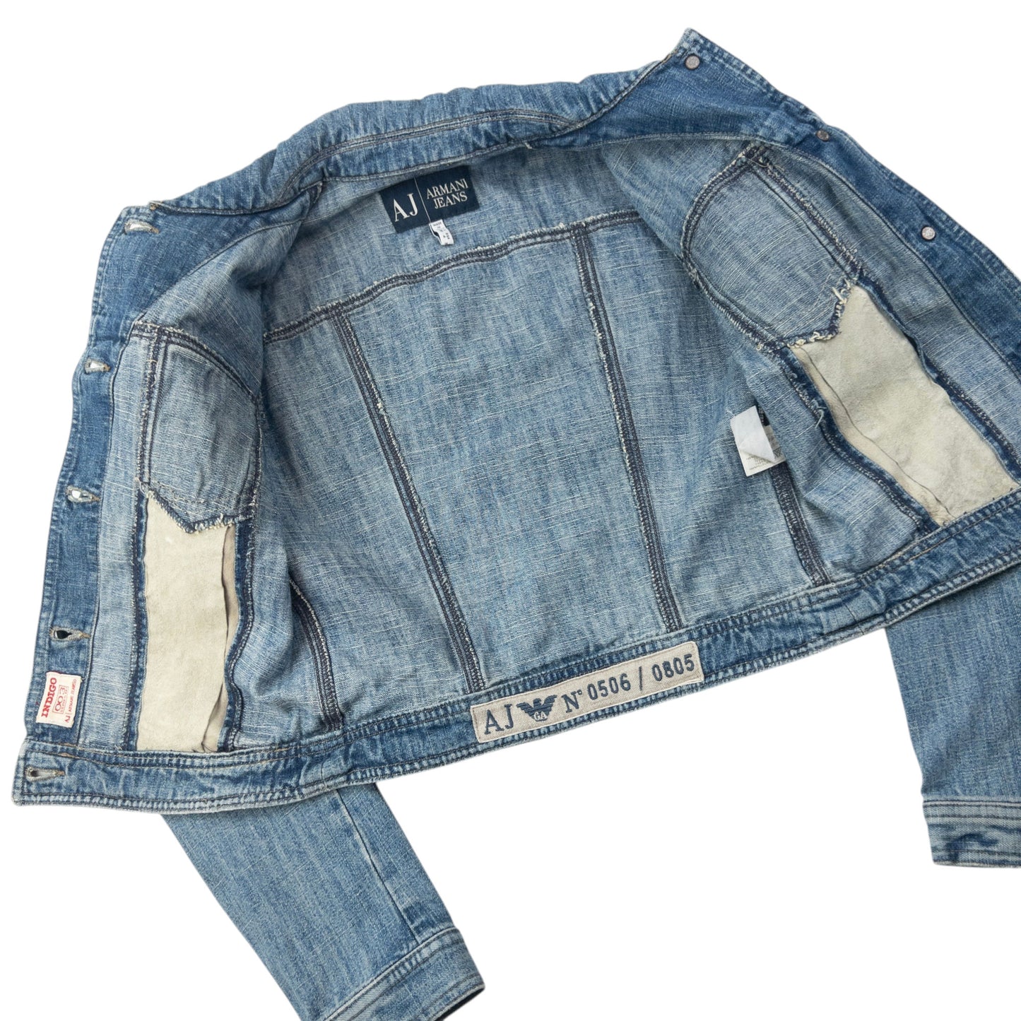 Vintage 2000s Armani Jeans Button Up Denim Jacket Womens Size M