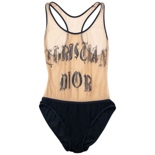 Vintage 2002 Dior John Galliano Hardcore Gothic Mesh Bodysuit Womens Size S