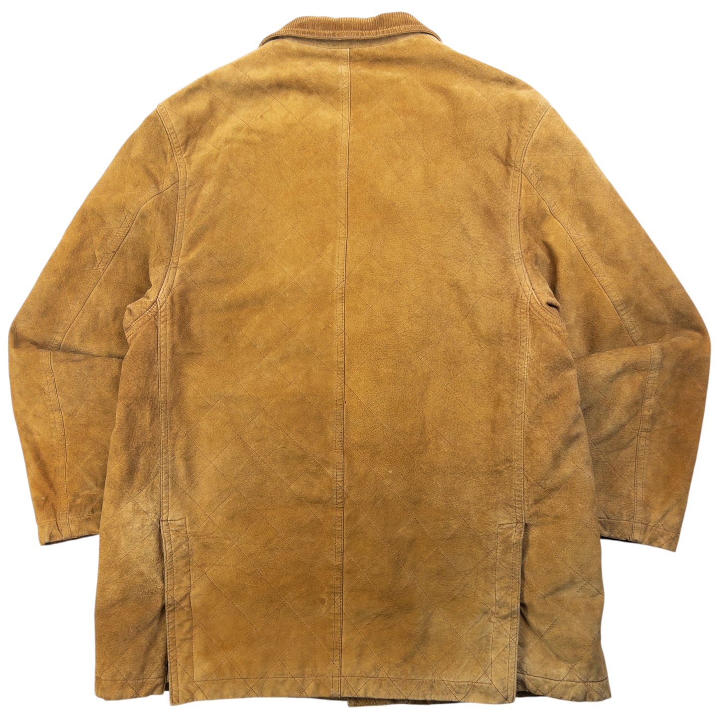 Vintage 90s Burberry Nova Check Lined Suede Leather Jacket Size L
