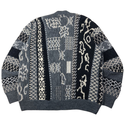 Vintage 90s Hugo Boss Pattern Wool Knit Cardigan Size L
