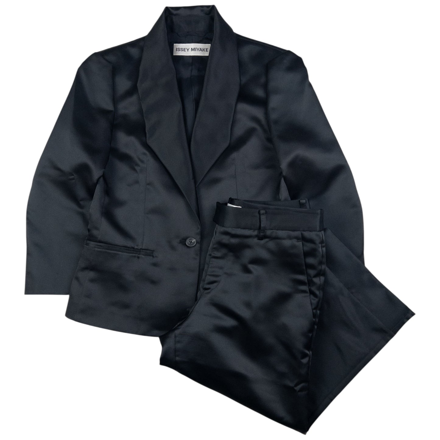 Vintage Issey Miyake Satin Jacket & Cropped Trousers Set Womens Size S