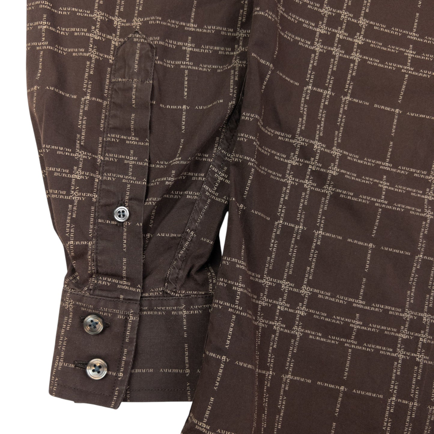 Vintage Burberry Nova Check Monogram Long Sleeve Button Up Shirt Size M