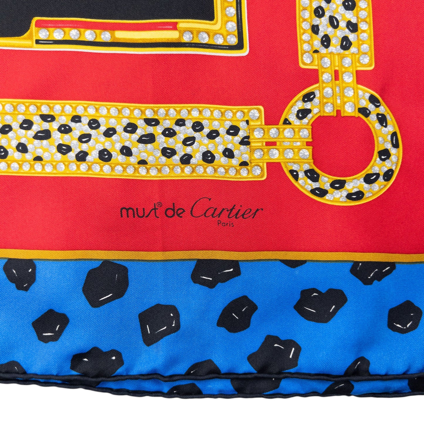 Vintage 90s Cartier Panther Print Silk Scarf