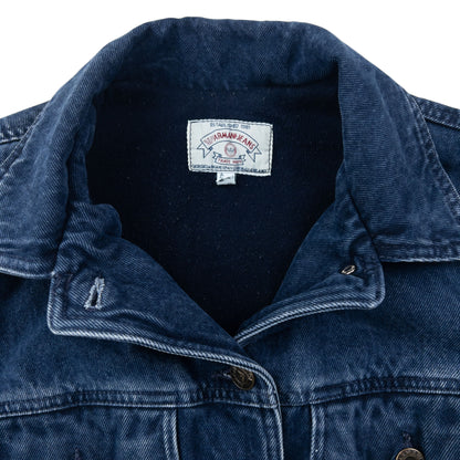 Vintage 90s Armani Jeans Fleece Lined Denim Jacket Womens Size M