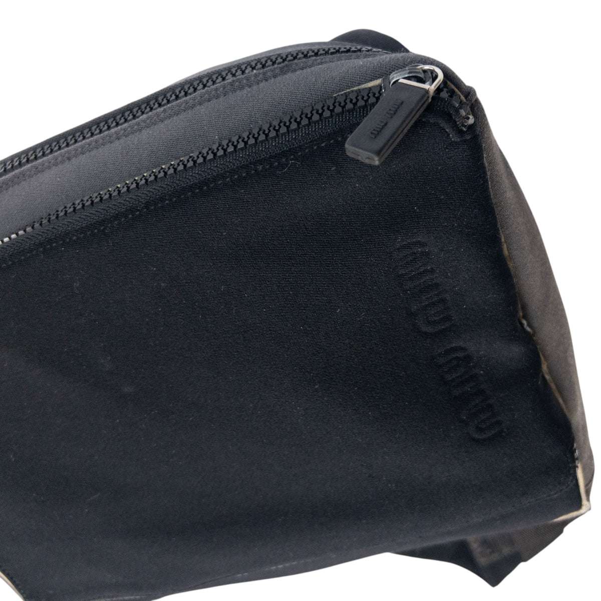 Vintage 2000s Miu Miu Sling Crossbody Bag in black, photo 6