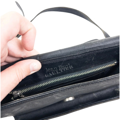 Vintage 2000s Jean Paul Gaultier Embossed Leather Crossbody Bag