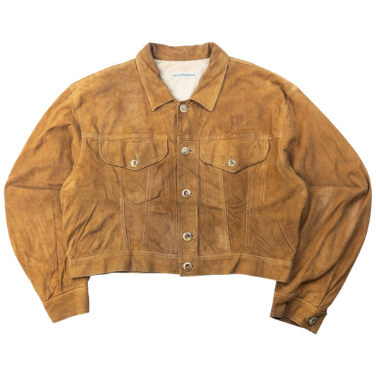 Vintage 90s Emporio Armani Suede Cropped Jacket Size S
