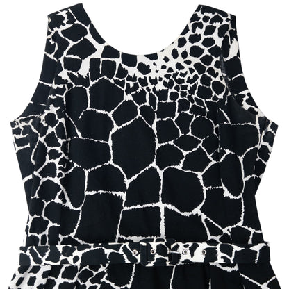 Vintage 80s YSL Yves Saint Laurent Giraffe Print Belt Waist Dress Womens Size L
