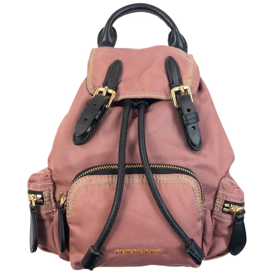 Vintage Burberry Bucket Backpack in pink, drawstring closure