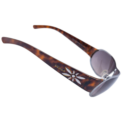 Vintage 2000s Prada Tortoise Shell Flower Sunglasses
