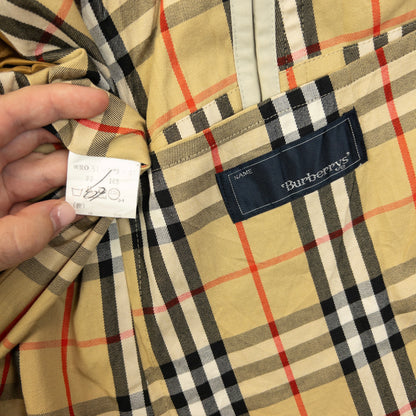 Vintage 90s Burberry Nova Check Lined Trench Jacket Size M