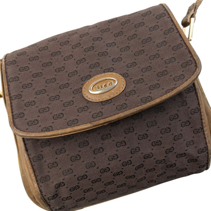 Vintage Gucci Monogram Leather Crossbody Bag