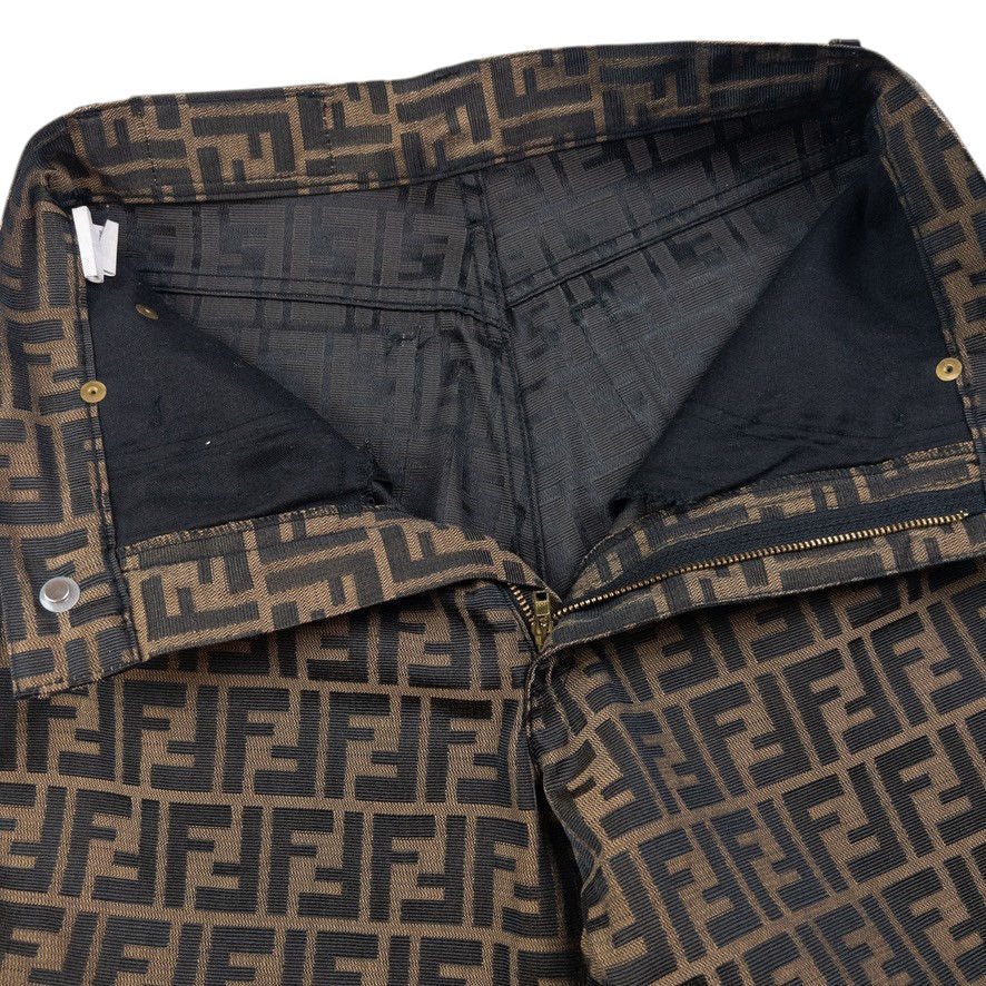 Vintage Fendi Monogram High Waisted Cropped Trousers Size W26