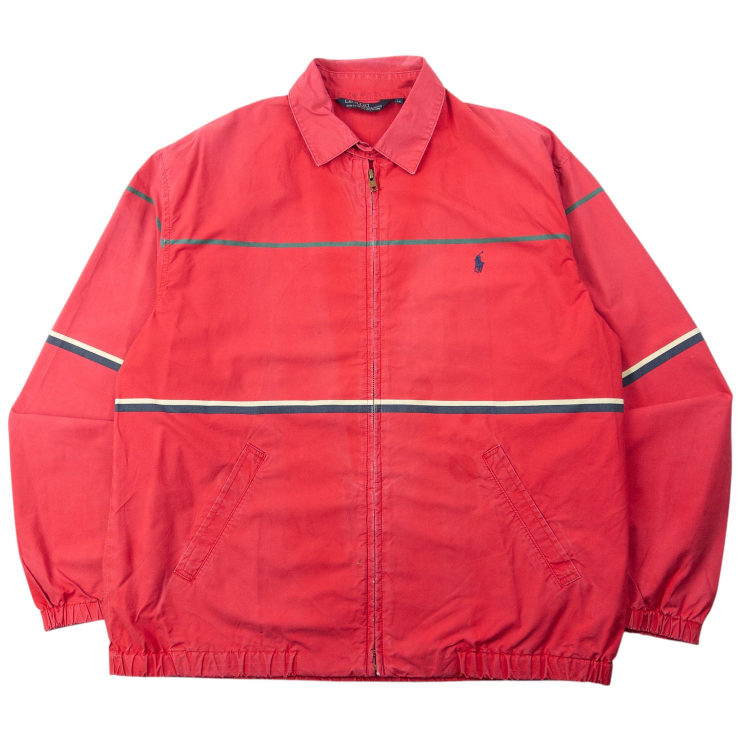 Vintage 90s Polo Ralph Lauren Striped Zip Up Jacket Size M