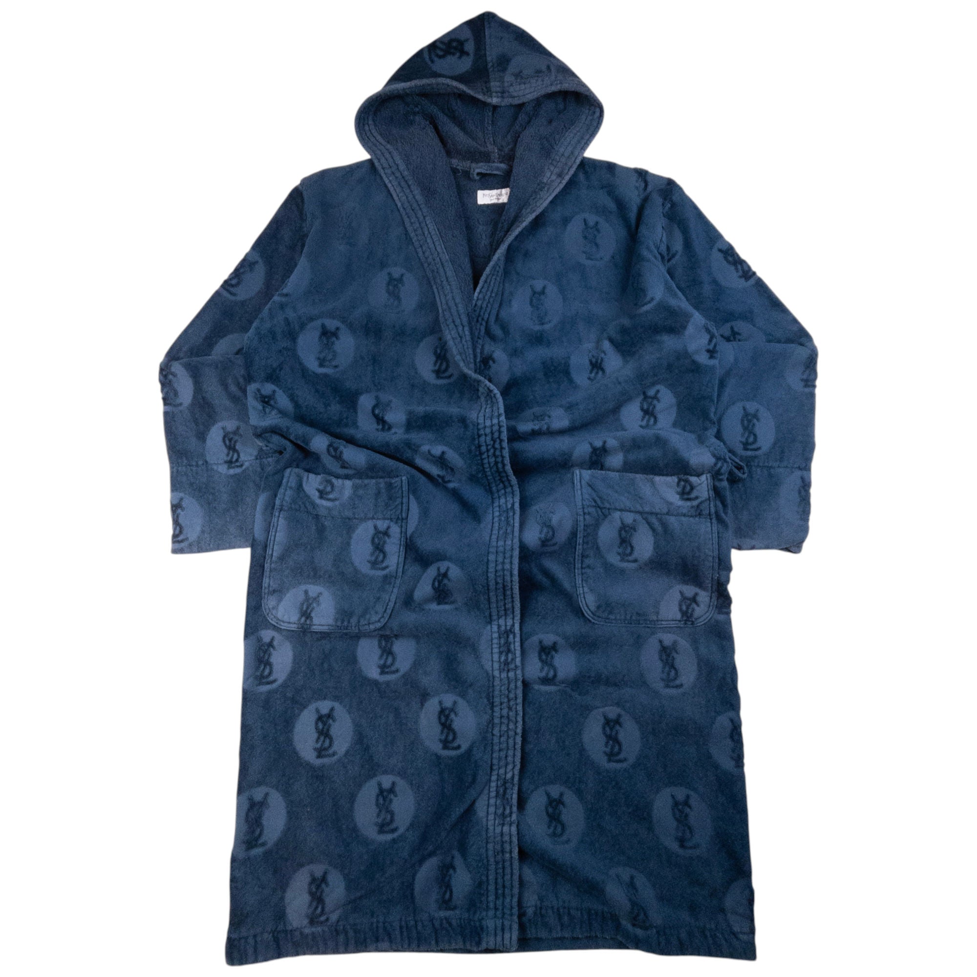 Vintage YSL Yves Saint Laurent Monogram Dressing Gown Size XL
