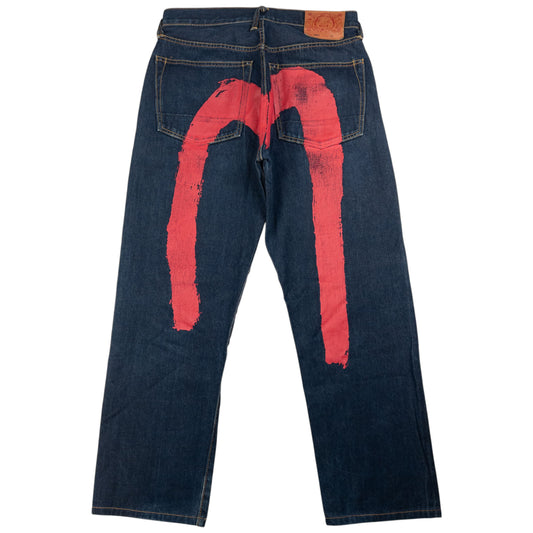 Vintage Evisu Painted Daicock Japanese Denim Jeans Size W30