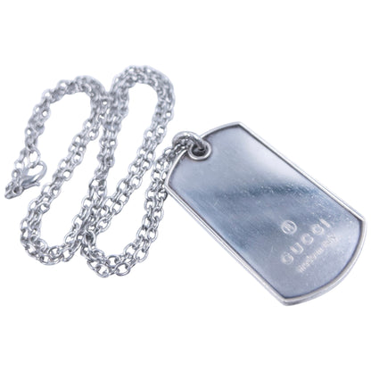 Vintage Gucci Embossed Dog Tag Necklace