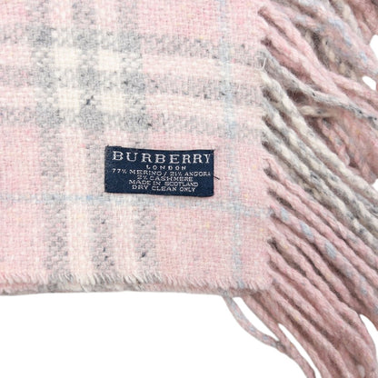 Vintage Burberry Nova Check Tassel Trim Knit Scarf