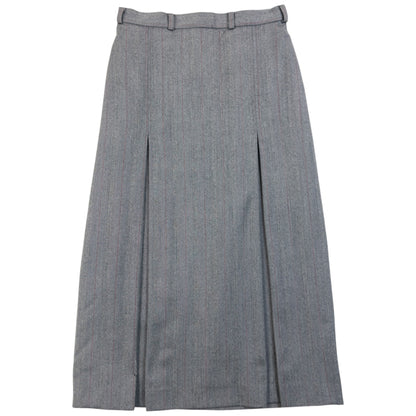 Vintage 90s Burberry Pleated Skirt in grey, striped pattern