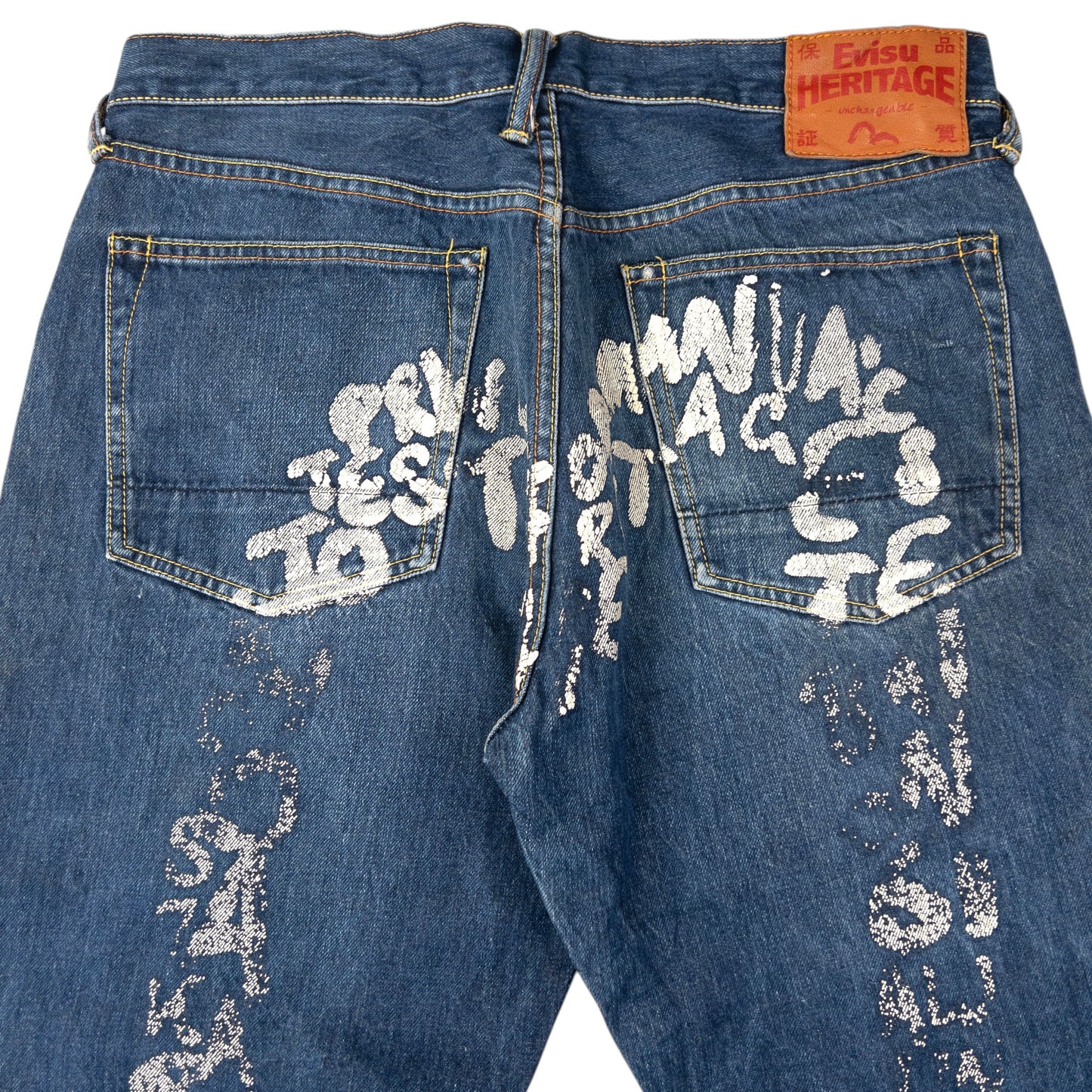 Vintage Evisu Painted Daicock Japanese Denim Jeans Size W33