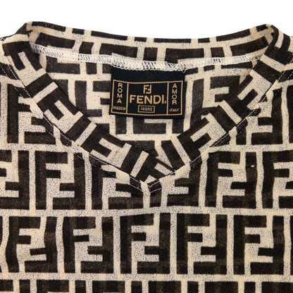 Vintage 90s Fendi Monogram Mesh T Shirt Womens Size S