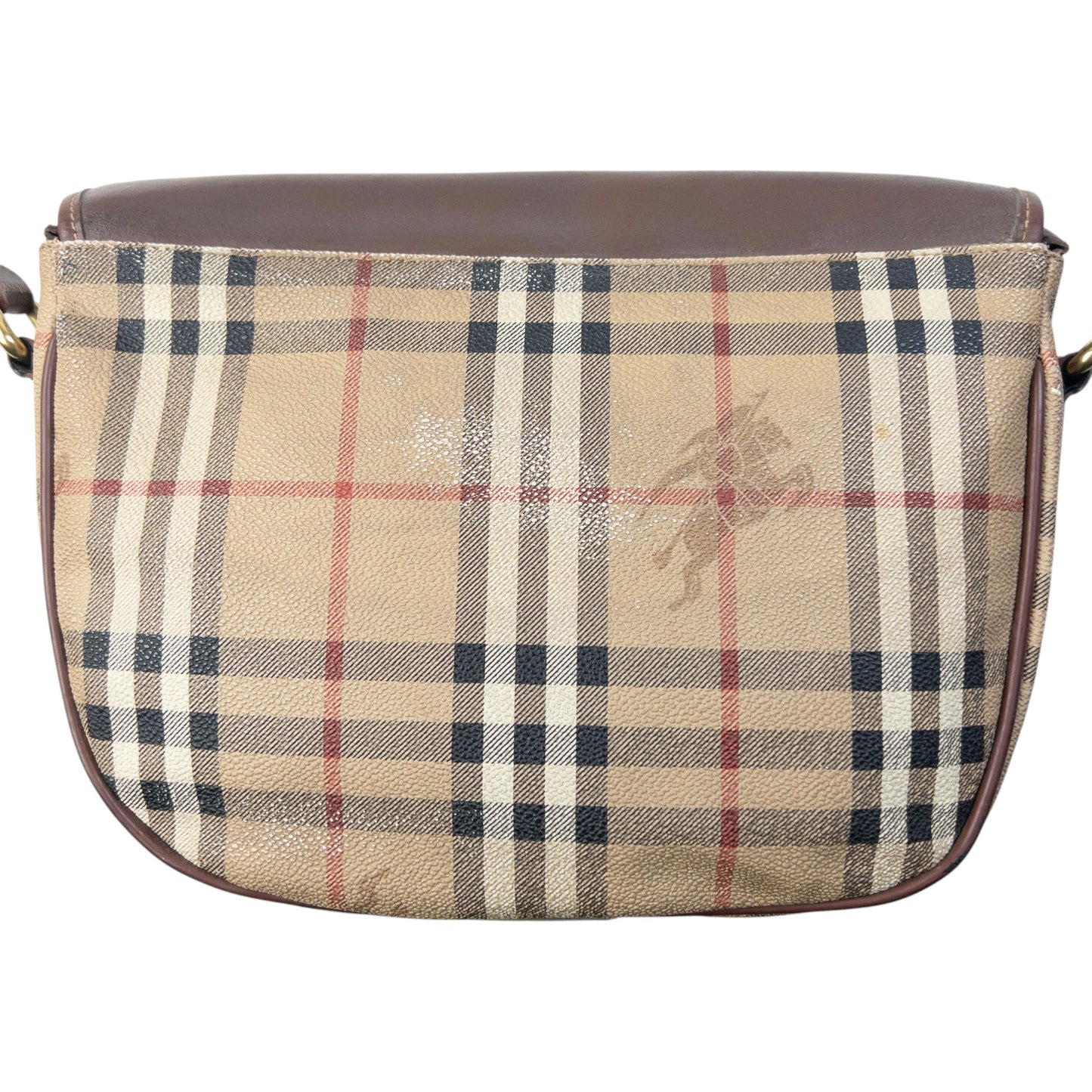 Vintage 90s Burberry Nova Check Leather Crossbody Bag