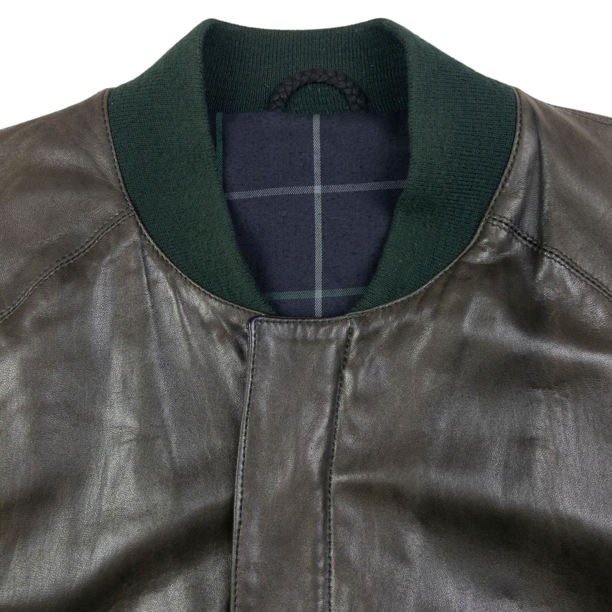 Vintage Burberry Leather Bomber Jacket Size XL