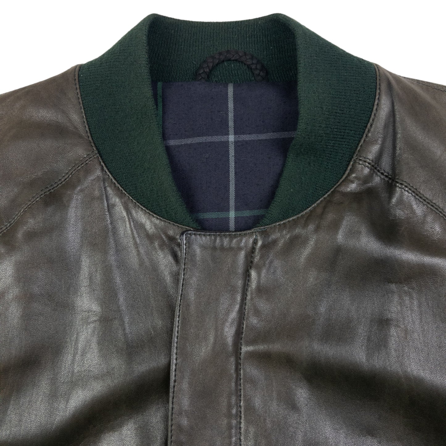 Vintage Burberry Leather Bomber Jacket Size XL