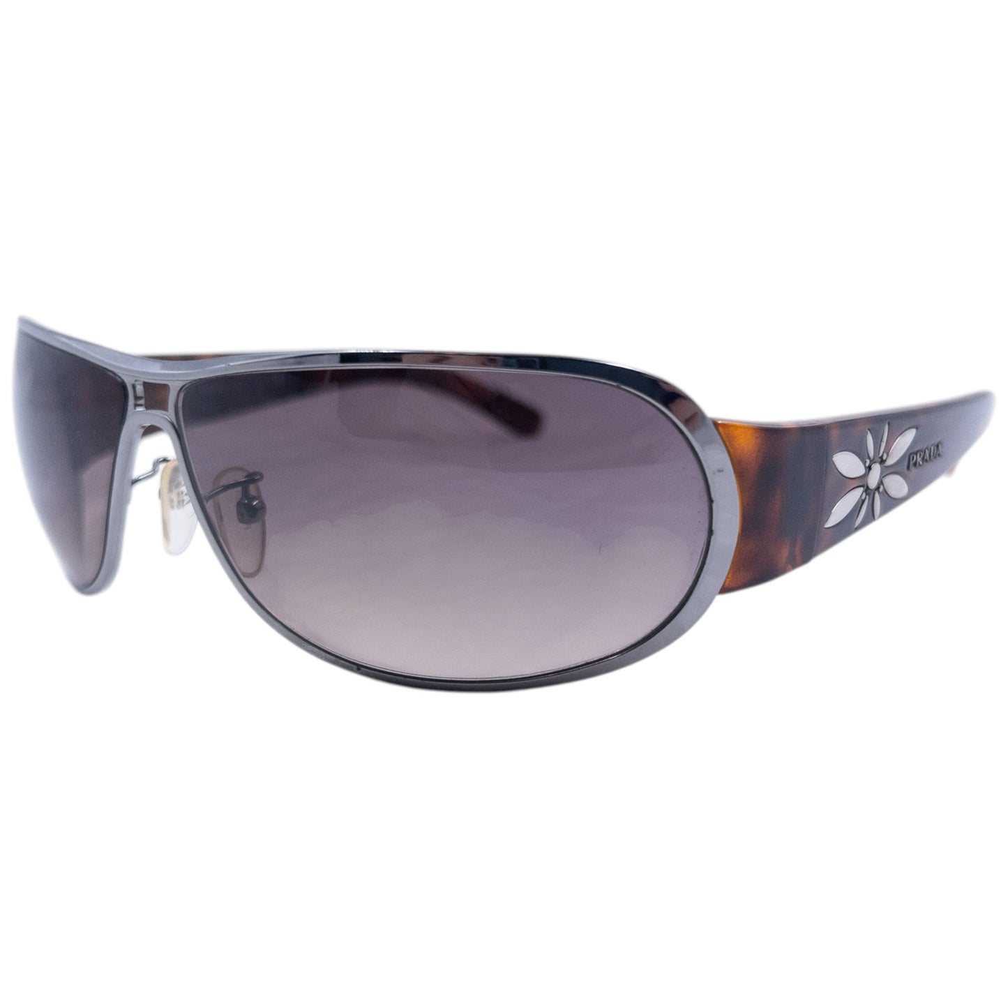 Vintage 2000s Prada Tortoise Shell Flower Sunglasses