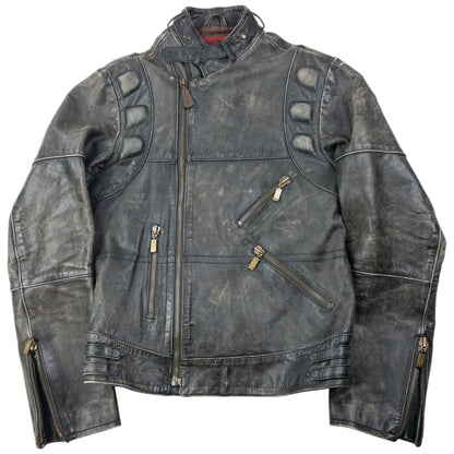 Vintage 90s Hugo Boss Zip Up Leather Jacket Size S