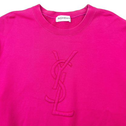 Vintage 90s YSL Yves Saint Laurent Embroidered Sweatshirt Womens Size M