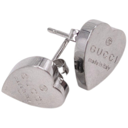 Vintage 2000s Gucci Embossed Heart Stud Earrings
