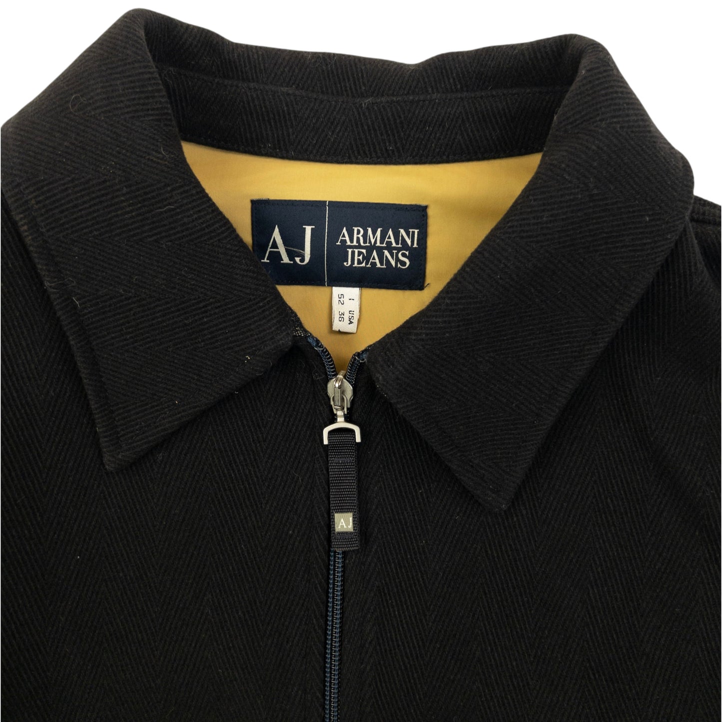 Vintage 2000s Armani Jeans Zip Up Wool Jacket Size L