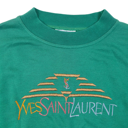 Vintage 80s YSL Yves Saint Laurent Embroidered Sweatshirt Size XS