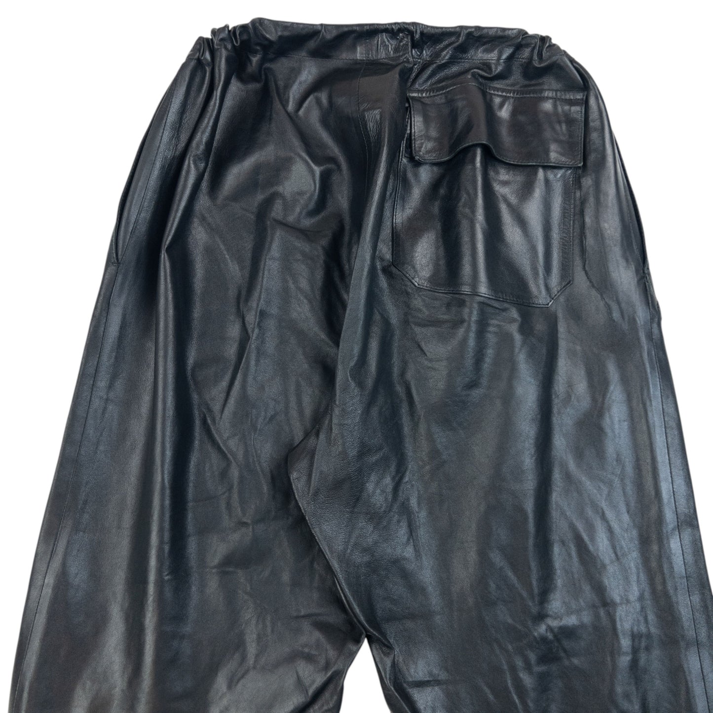 Vintage 2000s Gucci By Tom Ford Zip Cuff Leather Trousers Size L