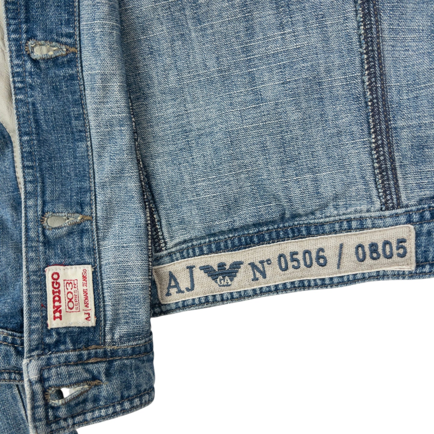 Vintage 2000s Armani Jeans Button Up Denim Jacket Womens Size M