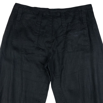 Vintage Armani Jeans Zip Detail Linen Trousers Size W31