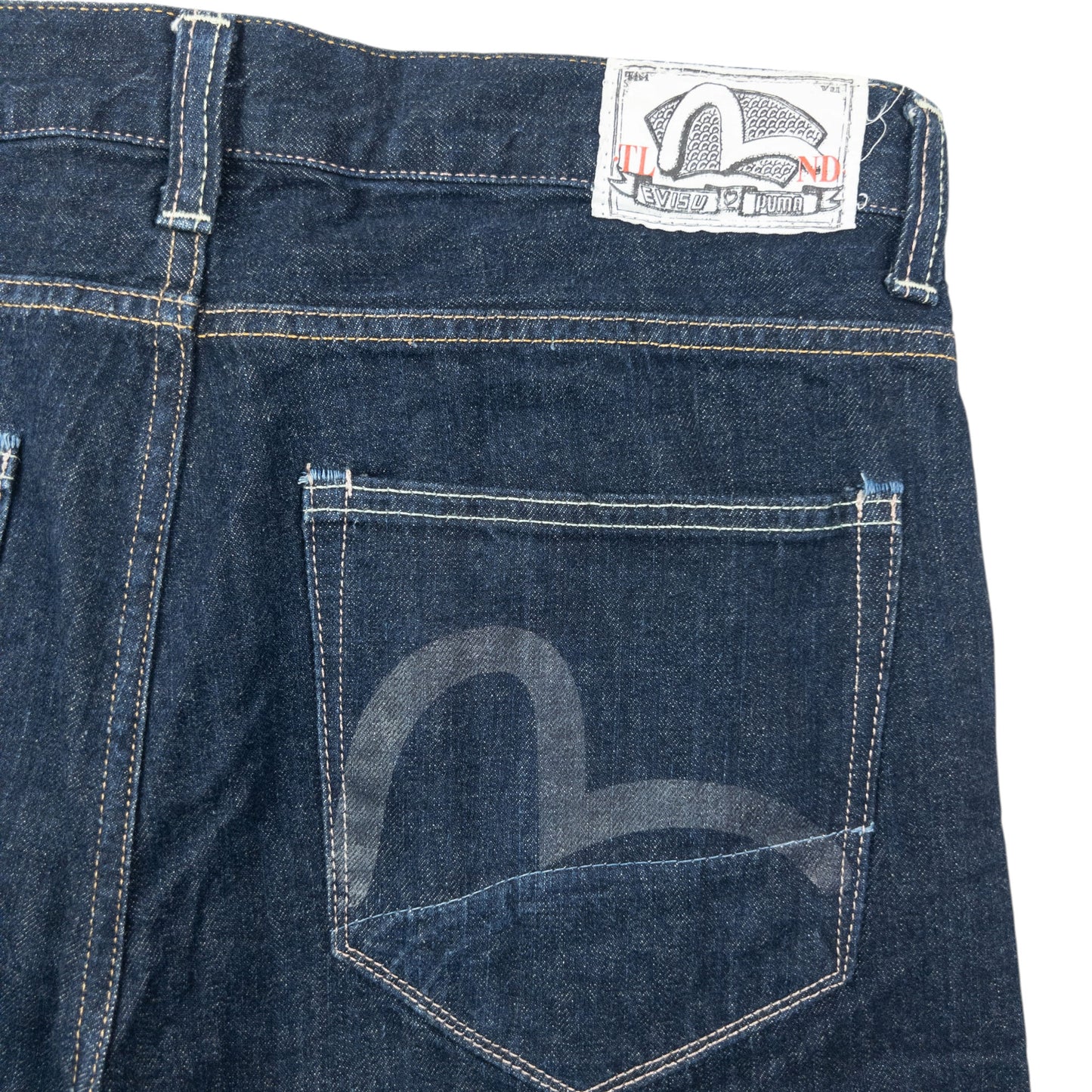 Vintage 2000s Puma X Evisu Double Gull Japanese Denim Jeans Size W34