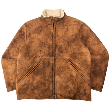 Vintage 90s Hugo Boss Fleece Lined Suede Jacket Size XL