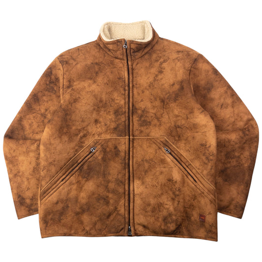 Vintage 90s Hugo Boss Fleece Lined Suede Jacket Size XL