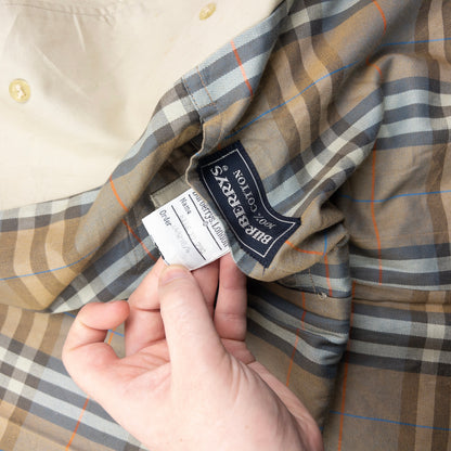 Vintage 90s Burberry Nova Check Lined Trench Jacket Size M