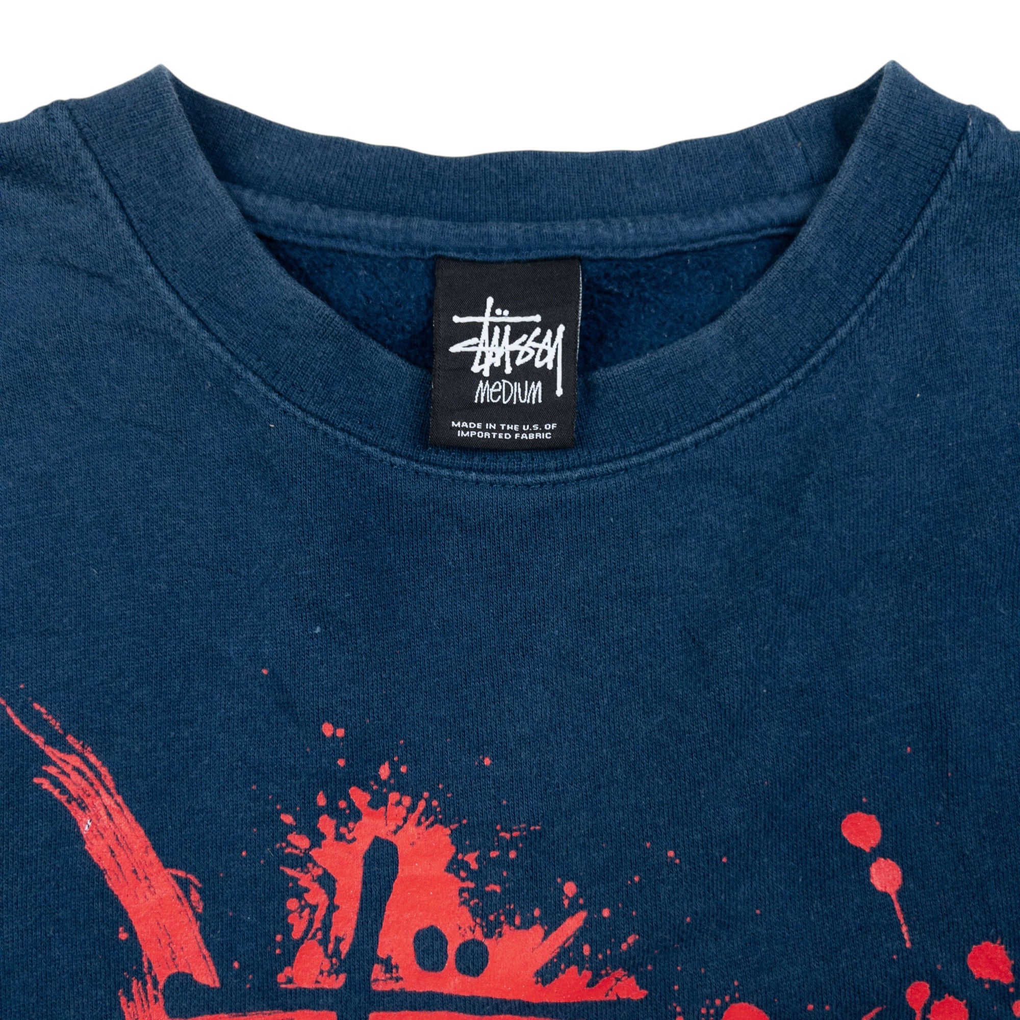 Vintage Stussy Paint Splat Graphic Sweatshirt Size M