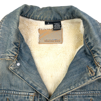 Vintage Oakley Industrial Denim Fur Lined Jacket Size L