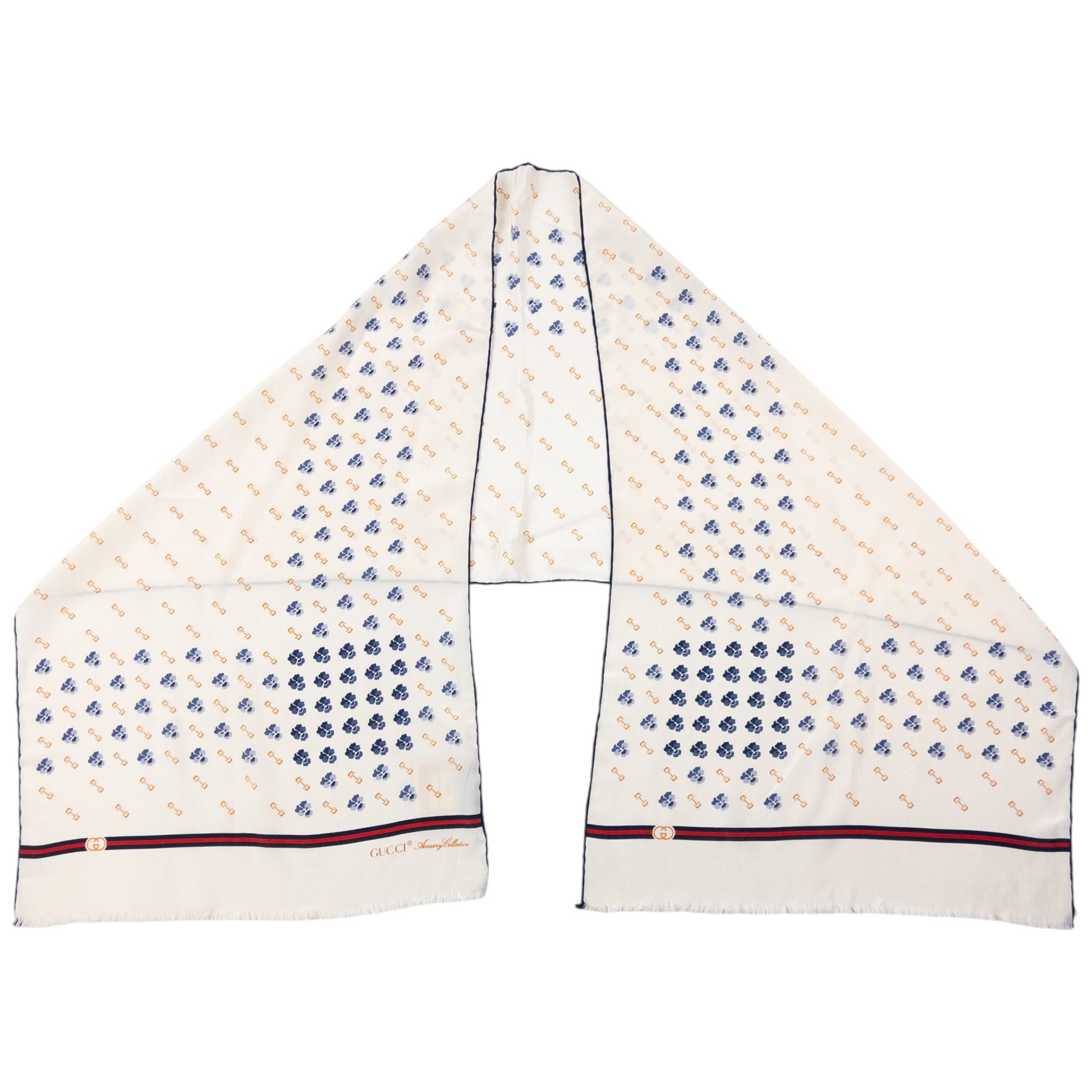 Vintage 80s Gucci Floral Silk Scarf