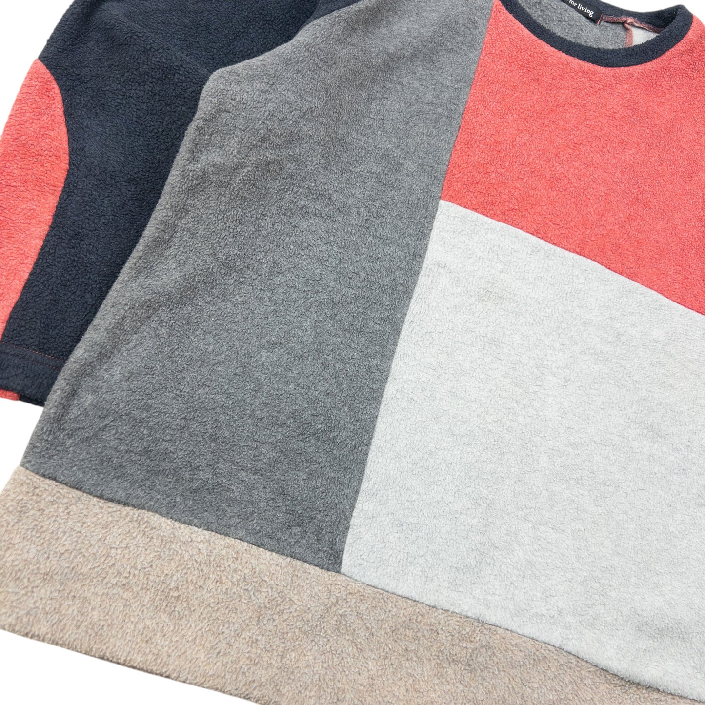 Vintage 90s Yohji Yamamoto Colour Block Fleece Sweatshirt Size XS