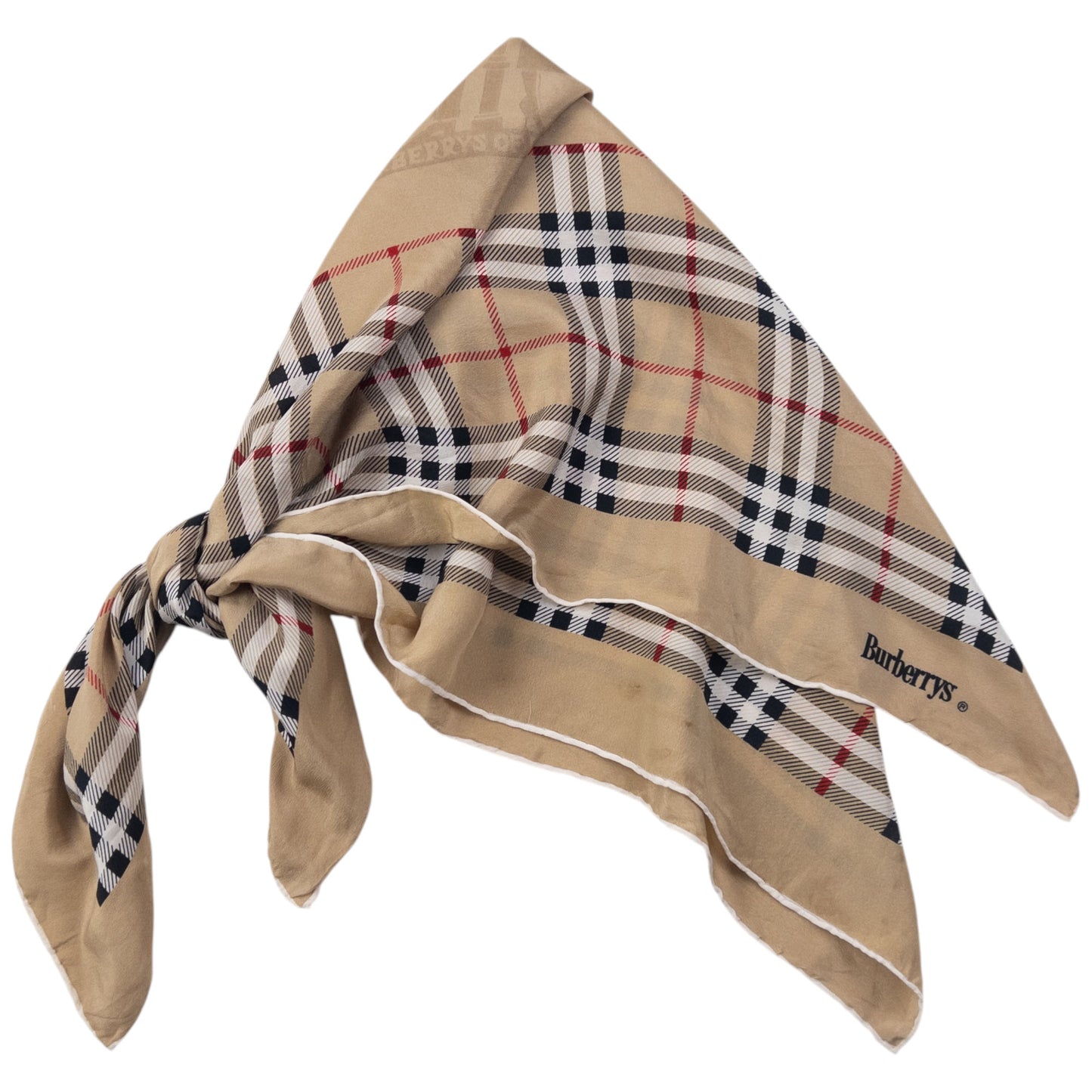 Vintage 90s Burberry Nova Check Silk Scarf