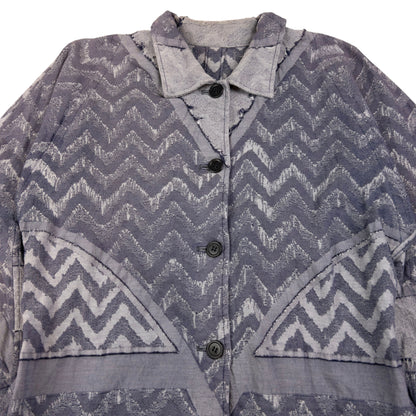 Vintage A-POC By Issey Miyake Zig Zag Button Up Jacket Womens Size L