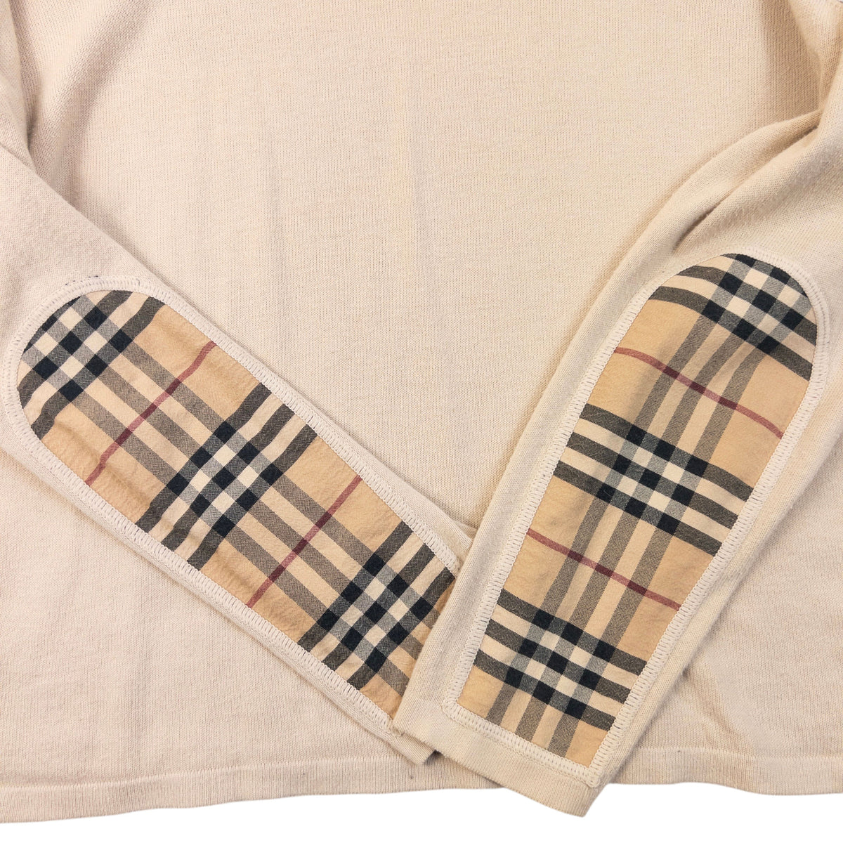 Vintage 2000s Burberry Nova Check Sleeve Patch Jumper Size S